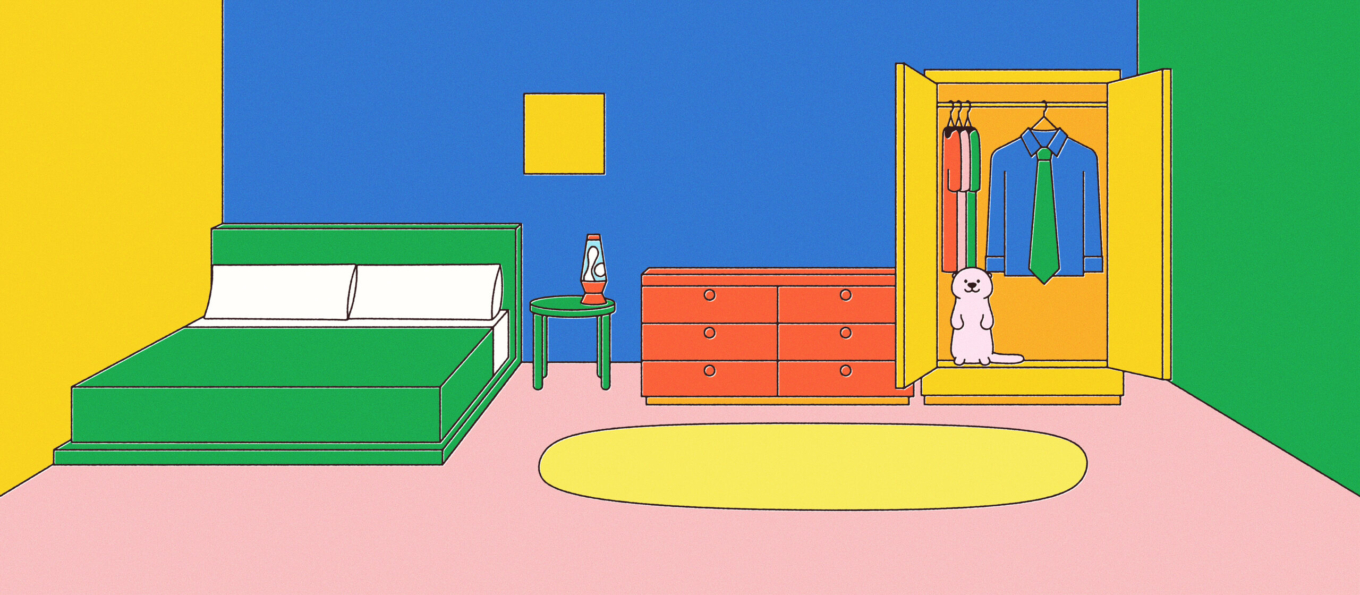 The room now has the school uniform hanging in the wardrobe.